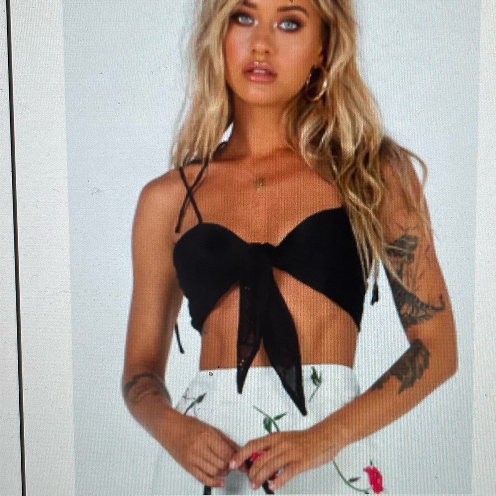 Princess Polly Lula Crop Top in black, worn once. - Picture 1 of 2